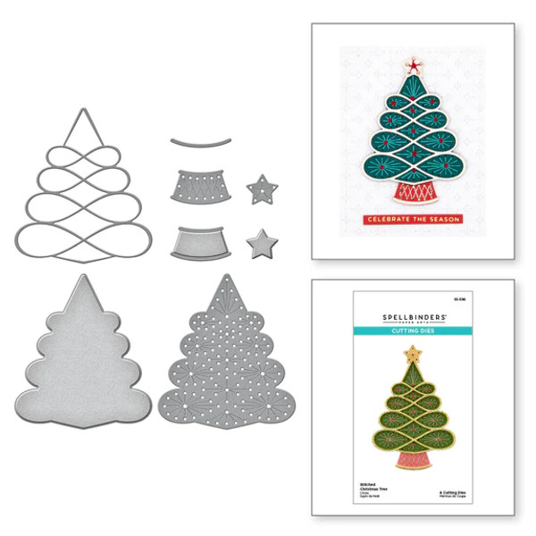 Spellbinders Etched Dies From The Christmas Collection - Stitched Christmas Tree (S5596)