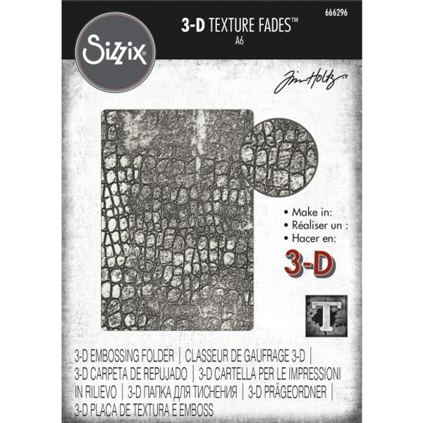 Sizzix Tim Holtz - 3D Texture Fades Embossing Folder - Reptile (666296)