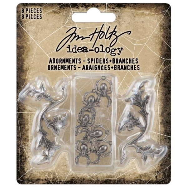 Tim Holtz Idea-Ology - Halloween 2023 - Adornments - Spiders + Branches (TH94342)