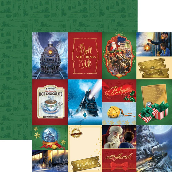 Paper House - Double-Sided Paper 12"X12" - The Polar Express - All Aboard Tags (PGLELF12 2053E)