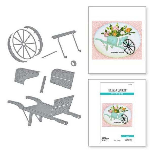 Spellbinders Etched Dies By Annie Williams - Country Wheelbarrow - Country Road (S41279)