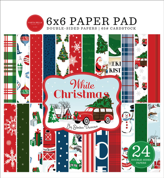 Carta Bella - Double-Sided Paper Pad 6"X6" 24/Pkg - White Christmas (WC156023)