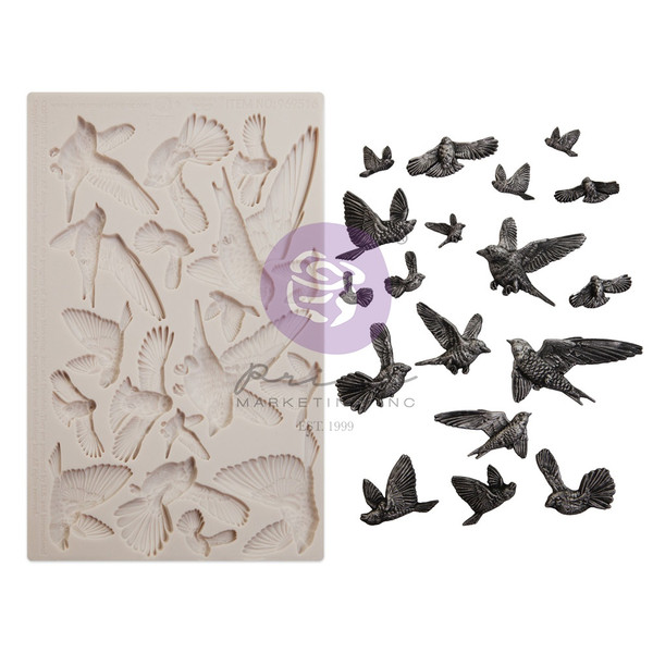 Prima Marketing Finnabair Decor Moulds 5"X8"X8mm - Flocking Birds (969516)