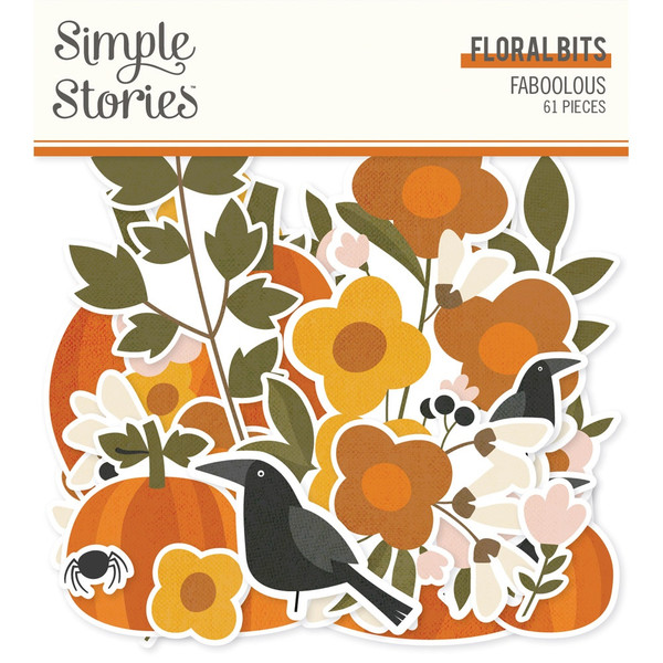 Simple Stories - Floral Bits & Pieces Die-Cuts 61/Pkg - FaBOOlous (FB20920)