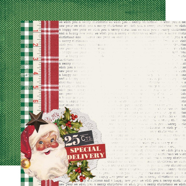 Simple Stories - Double-Sided Cardstock 12"X12" - Simple Vintage Dear Santa - Ho Ho Ho (SVD12 20803)