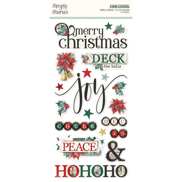 Simple Stories - Foam Stickers 39/Pkg - Simple Vintage 'Tis The Season (SVS20728)