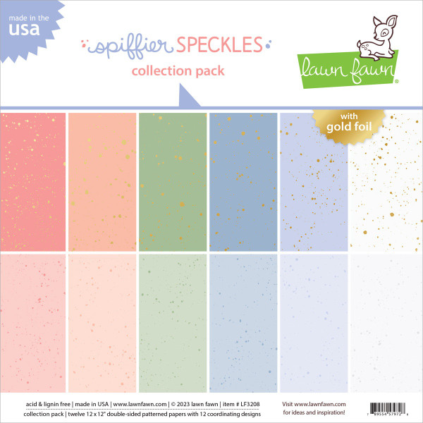 Lawn Fawn Double-Sided Collection Pack 12"X12" 12/Pkg - Spiffier Speckles (LF3208)