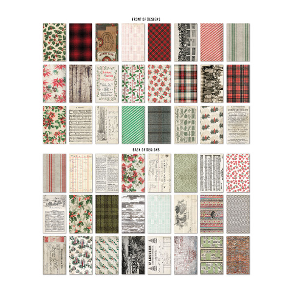 Tim Holtz Idea-Ology - Christmas 2023 - Backdrops Double-Sided Cardstock 6"X10" 24/Pkg (TH94346)