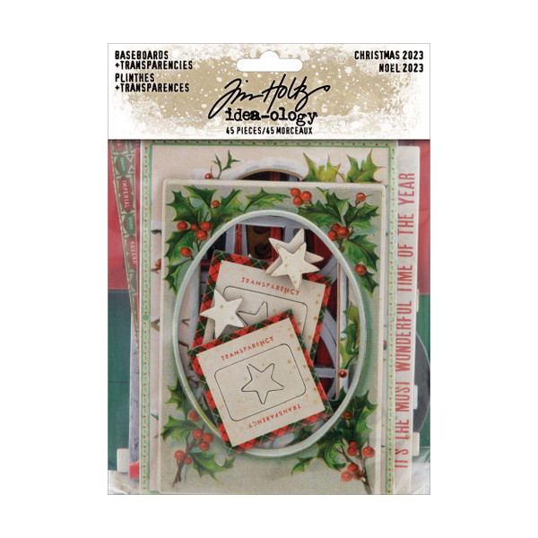 Tim Holtz Idea-Ology - Christmas 2023 - Chipboard Baseboards & Transparencies 45/Pkg (TH94349)