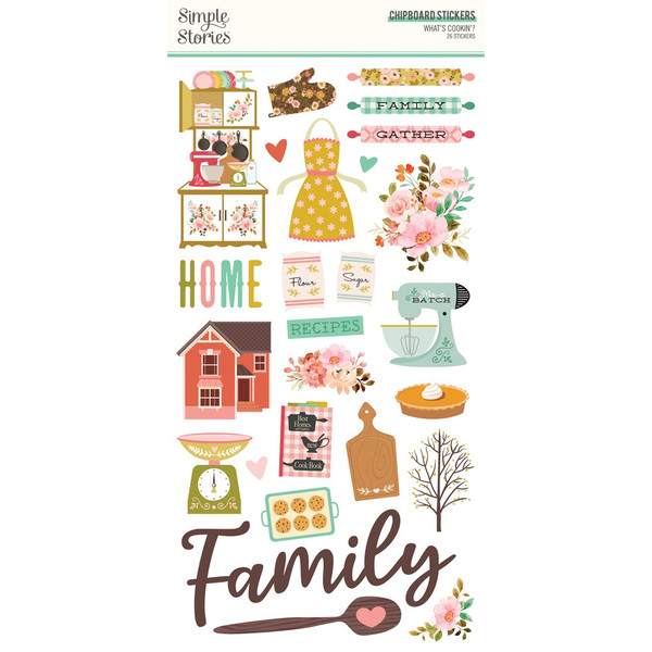 Simple Stories - Chipboard Stickers 6"X12" - What's Cookin'? (WC21117)