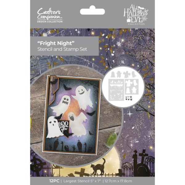 Crafter's Companion - All Hallows Eve - Stencil And Stamp Set - Fright Night (STENSTFN)