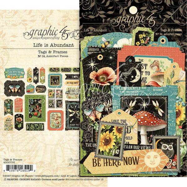 Graphic 45 - Die-Cut Assortment Tags & Frames - Life Is Abundant (G4502778)