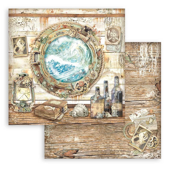 Stamperia - Double-Sided Cardstock 12x12 - Songs Of The Sea - Portholes (SBB957)