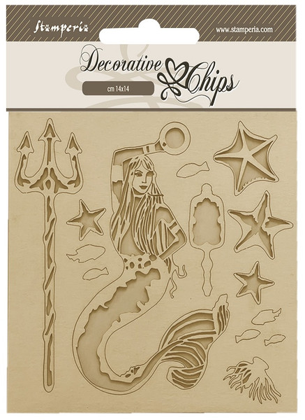 Stamperia - Decorative Chips 5.5"X5.5" - Songs Of The Sea - Mermaid (SCB182)