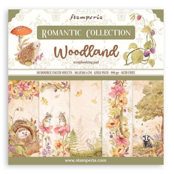 Stamperia - Double-Sided Paper Pad 12"X12" 10/Pkg - Woodland (SBBL143)