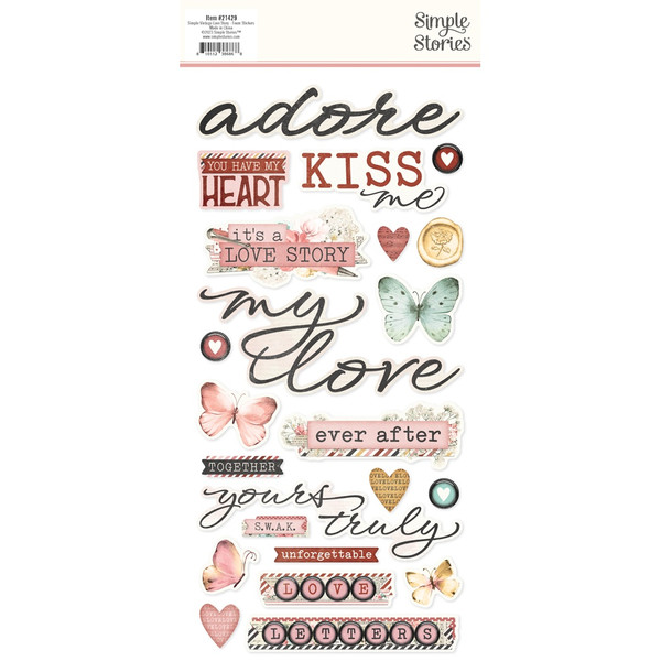 Simple Stories - Foam Stickers 50/Pkg - Simple Vintage Love Story (VLO21429)