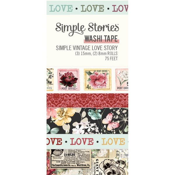 Simple Stories - Washi Tape 5/Pkg - Love Story (VLO21434)