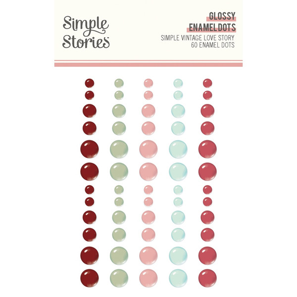 Simple Stories - Enamel Dots Embellishments - Simple Vintage Love Story (VLO21433)