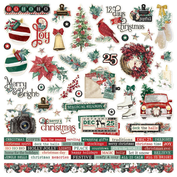 Simple Stories -Cardstock Stickers 12"X12" - Simple Vintage 'Tis The Season (SVS20702)