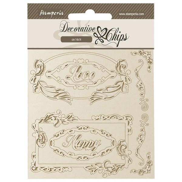 Stamperia - Decorative Chips 5.5"X5.5" - Coffee And Chocolate - Love Happy Frames (SCB197)