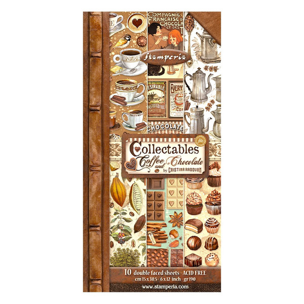 Stamperia - Collectables 6"X12" 10/Pkg - Coffee And Chocolate (SBBV26)