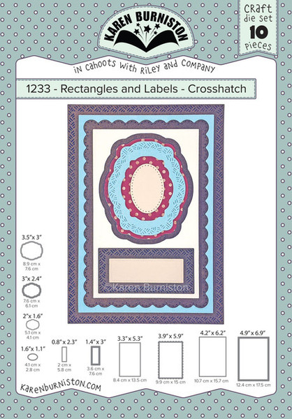 Karen Burniston Dies Rectangles And Labels - Crosshatch (KBR1233)