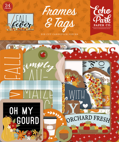 Echo Park - Cardstock Ephemera 33/Pkg - Frames & Tags - Fall Fever (FAF285025)