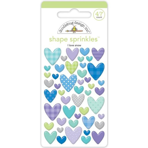 Doodlebug Sprinkles Adhesive Enamel Shapes - I Love Snow - Snow Much Fun DB8346 (842715083462)