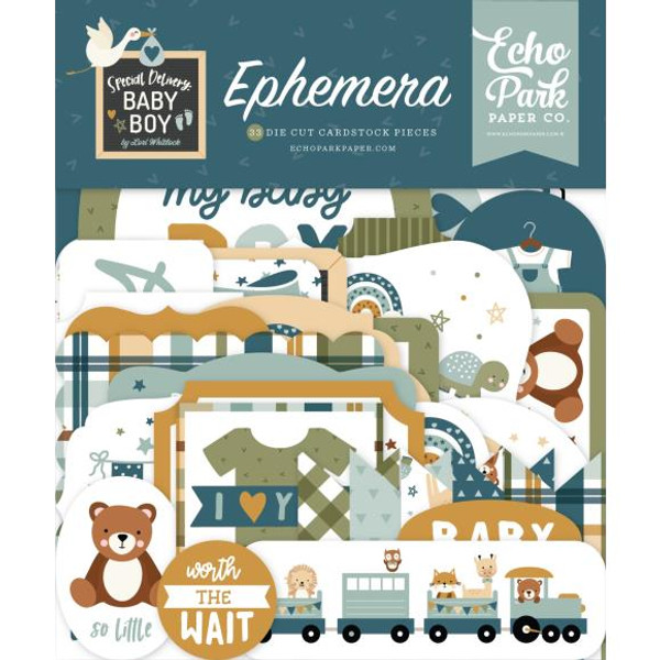 Echo Park - Cardstock Ephemera 33/Pkg - Icons - Special Delivery Baby Boy - DB353024 (691835348490)