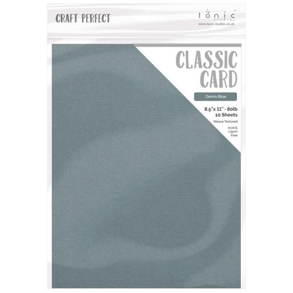 Craft Perfect - Weave Textured Classic Card 8.5"X11" 10/Pkg - Denim Blue -CARD 8 9650 (818569026504)