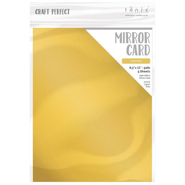 Craft Perfect Satin Mirror Cardstock 8.5"X11" 5/Pkg - Gold Pearl - MIRRORS 9481E (818569024814)