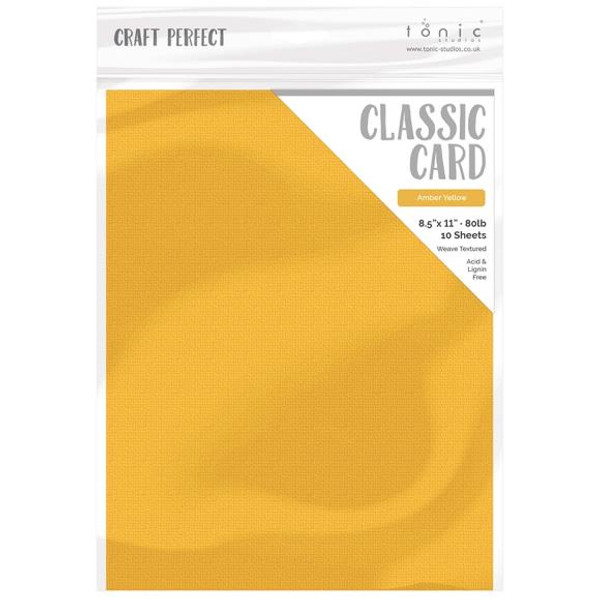 Craft Perfect - Weave Textured Classic Card 8.5"X11" 10/Pkg - Amber Yellow - CARD 8 9627 (818569026276)