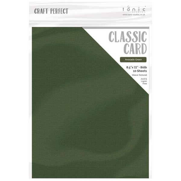 Craft Perfect - Weave Textured Classic Card 8.5"X11" 10/Pkg - Avocado Green - CARD 8 9638 (818569026382)