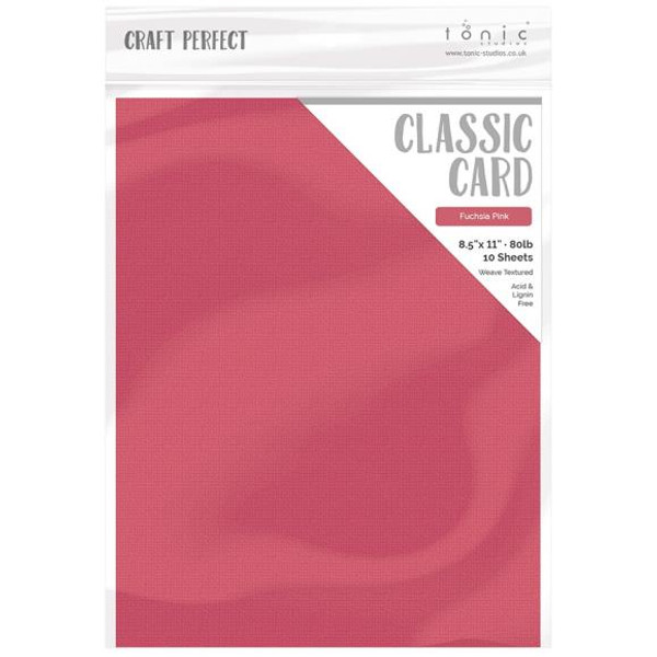 Craft Perfect - Weave Textured Classic Card 8.5"X11" 10/Pkg - Fuchsia Pink - CARD 8 9662 (818569026627)