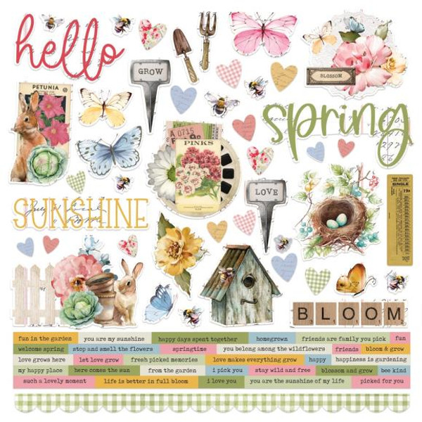 Simple Stories - Cardstock Stickers 12"X12" - Simple Vintage Spring Garden  - SGD21702