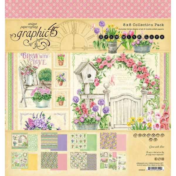 Graphic 45 - Collection Pack 8"X8" 16/Pkg - Grow With Love - G4502815