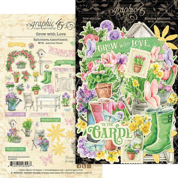 Graphic 45 - Ephemera Die-Cut Assortment- Grow With Love - G4502819