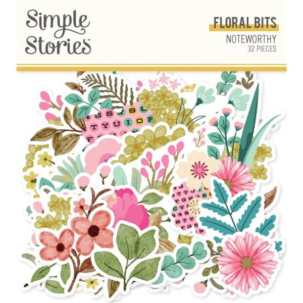 Simple Stories - Bits & Pieces Die-Cuts 32/Pkg Floral - Noteworthy - NTW21320