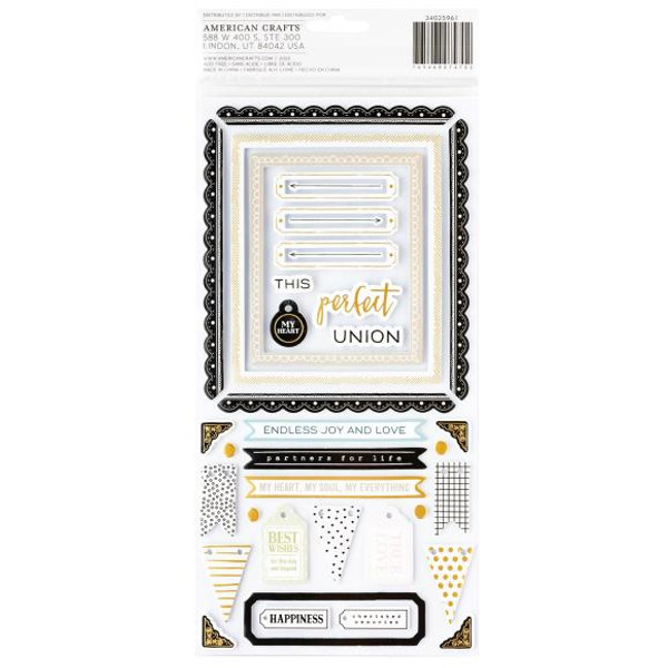 American Crafts - Thickers Stickers 91/Pkg - Phrase - A Perfect Match - 34025961