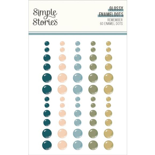 Simple Stories - Glossy Enamel Dots Embellishments - Remember - REM21528