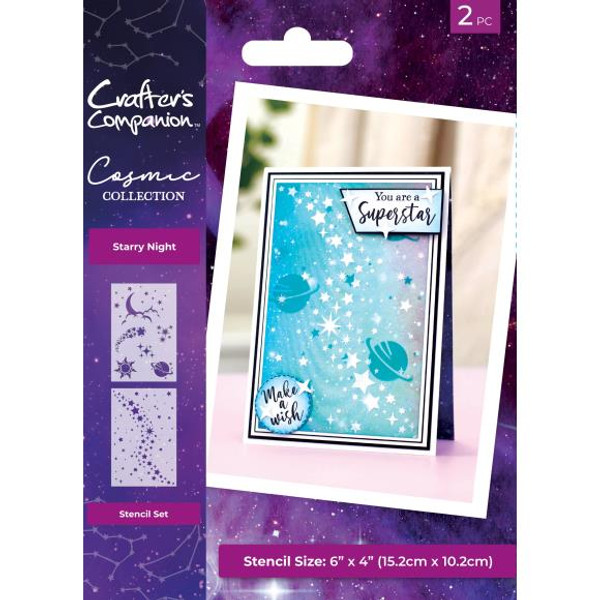 Crafter's Companion - Cosmic Stencil 6"X4" - Starry Night - STENSTNI