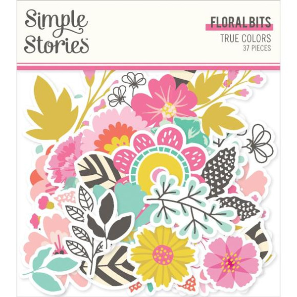 Simple Stories - Bits & Pieces Die-Cuts 43/Pkg Floral - True Colors  - TRC21832