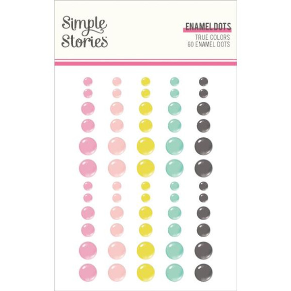 Simple Stories - Enamel Dots Embellishments - True Colors  - TRC21827
