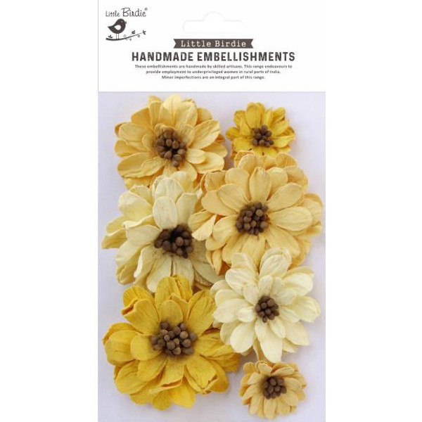 Little Birdie Galina Paper Flowers 7/Pkg - Sunshine - CR92326
