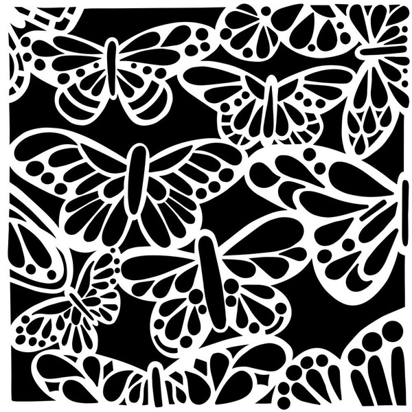 The Crafters Workshop - 6x6 Stencil - Cathlin Larsen - Butterfly Bounty - TCW6X6S 1081