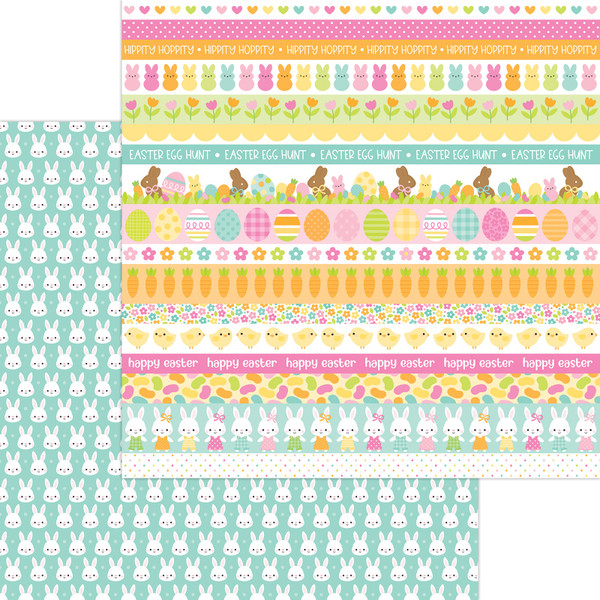 Doodlebug - Double-Sided Cardstock 12"X12" - Bunny Hop - Hippity Hoppity - DBBH12 8462