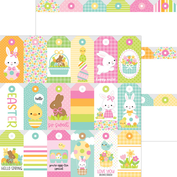 Doodlebug - Double-Sided Cardstock 12"X12" - Bunny Hop - Easter's On Its Way - DBBH12 8472