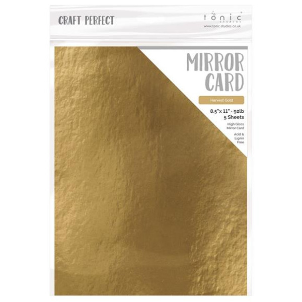 Craft Perfect High Gloss Mirror Cardstock 8.5"X11" 5/Pkg - Harvest Gold - MIRRORG 9457E