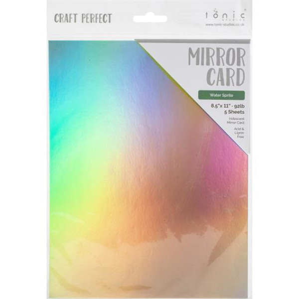 Craft Perfect Iridescent Mirror Cardstock 8.5"X11" 5/Pkg - Water Sprite - MIRRORI 9791E