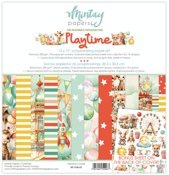 Mintay - 12x12 Paper Pack - Playtime  (MT-PTM-07)